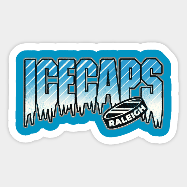 Defunct Raleigh Ice Caps Hockey Team Hockey Sticker TeePublic